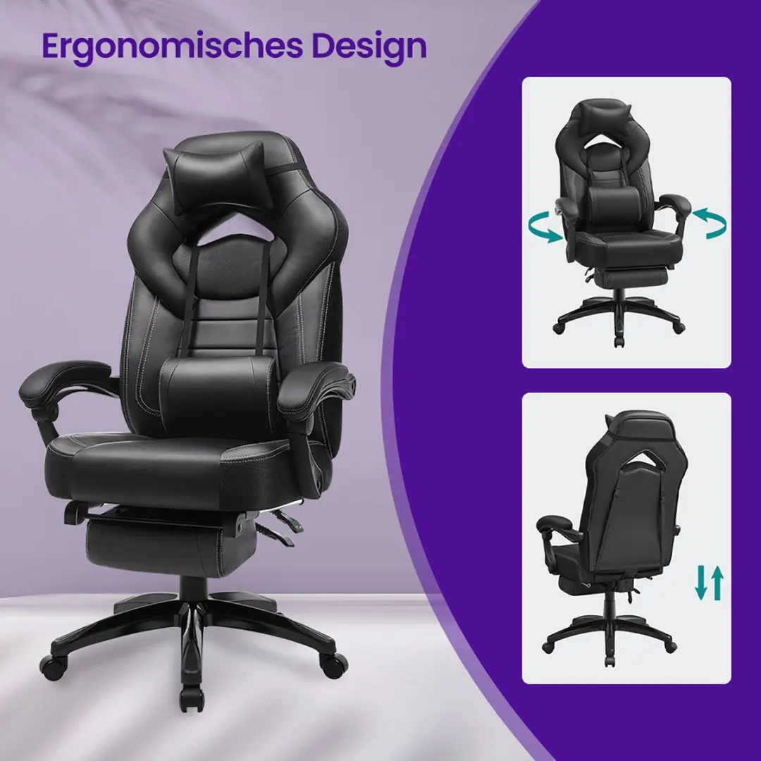 Songmics Ergonomische Gamingstoel - Zwart