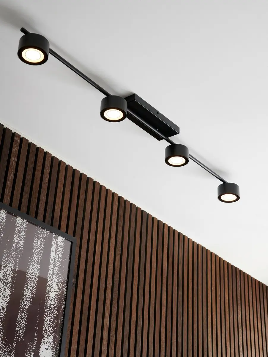 Nordlux Clyde 4-Opbouw Spot - Zwart