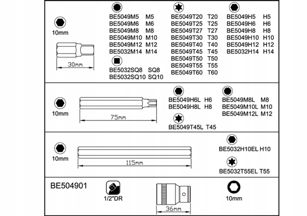 Bahco Bitset 32-delig 10mm S2 Staal