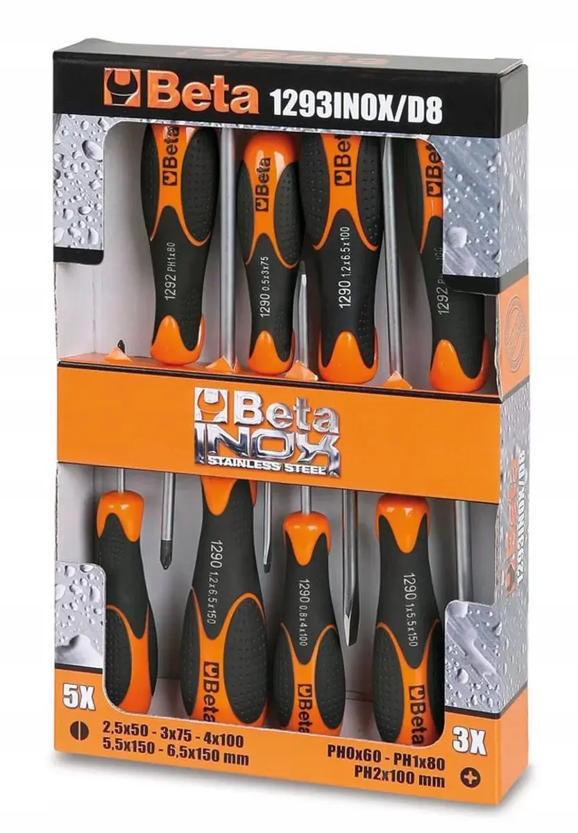 Beta RVS Schroevendraaierset 8-delig INOX