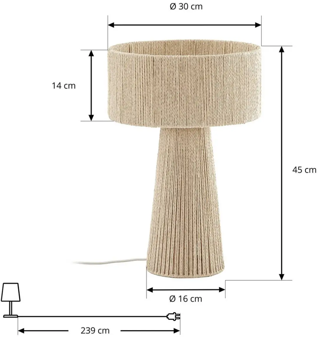 Lindby Tafellamp 1 Licht Papier Metaal 45cm E27 Beige