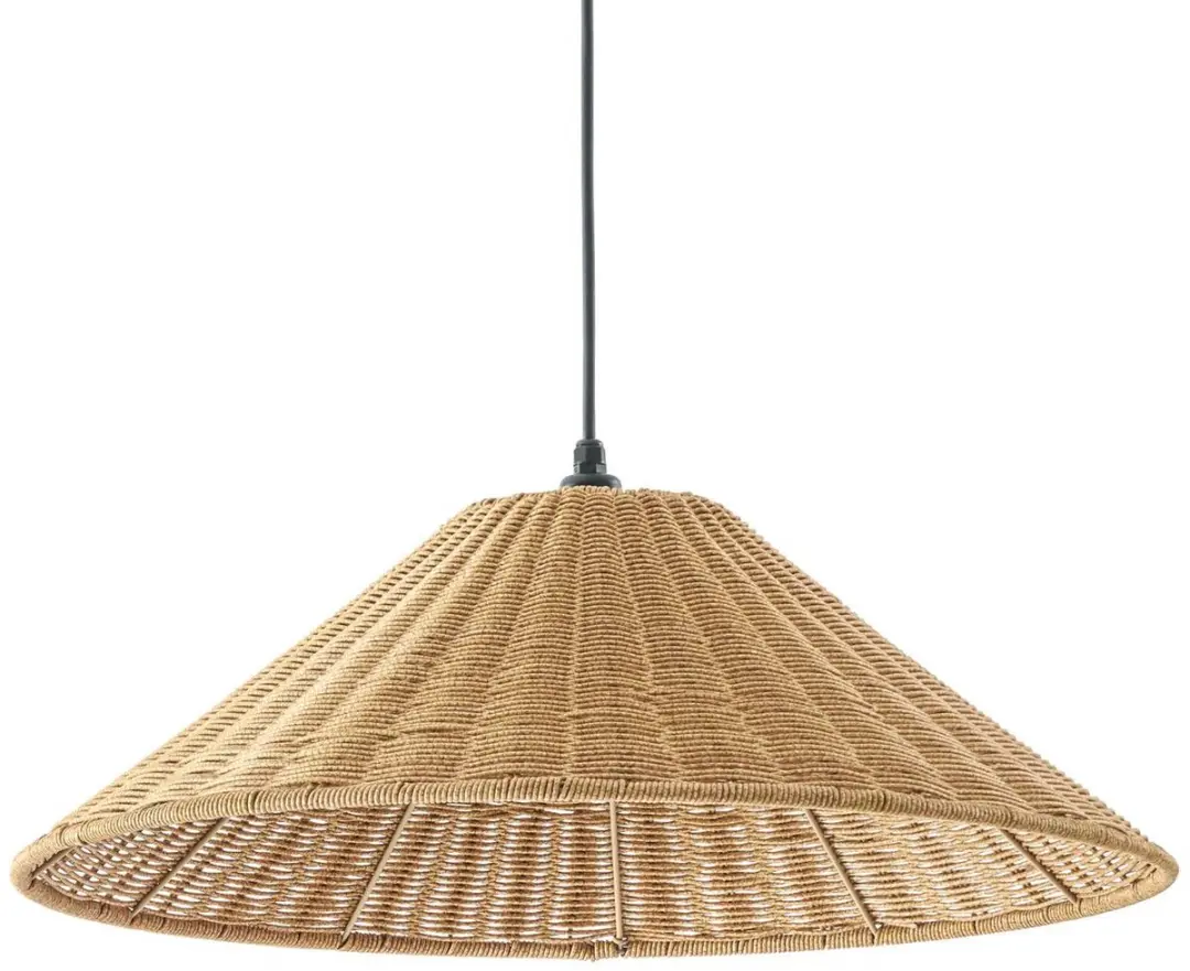 Lucande Hanglamp Buiten Rotan 1 Licht E27 - 60cm - Bruin/Zwart