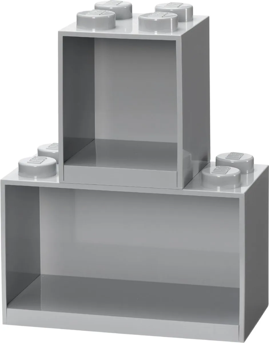 LEGO Iconic Brick Boekenplank 4 & 8 Noppen - 2 Stuks Rood