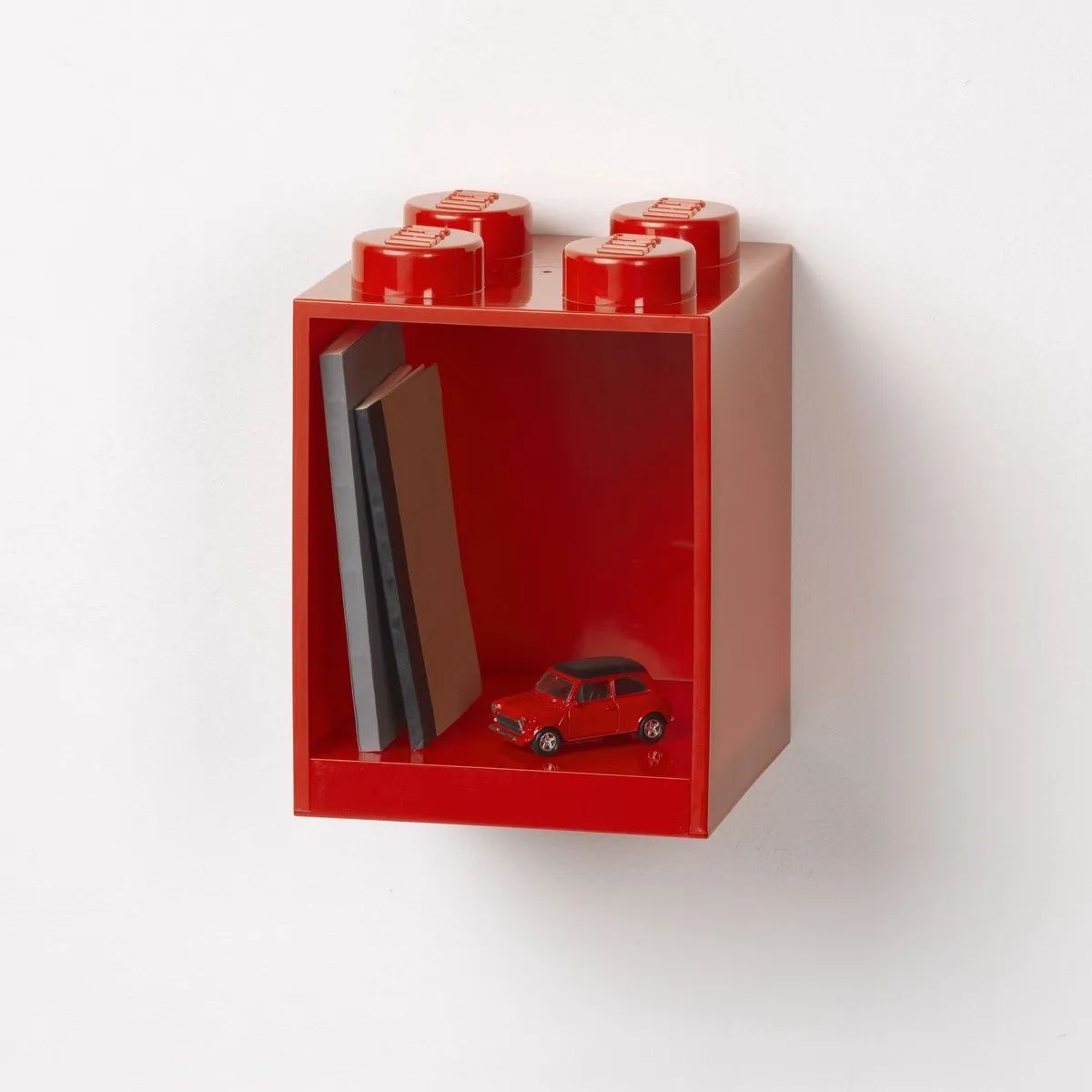 LEGO Iconic Brick Boekenplank 4 & 8 Noppen - 2 Stuks Rood
