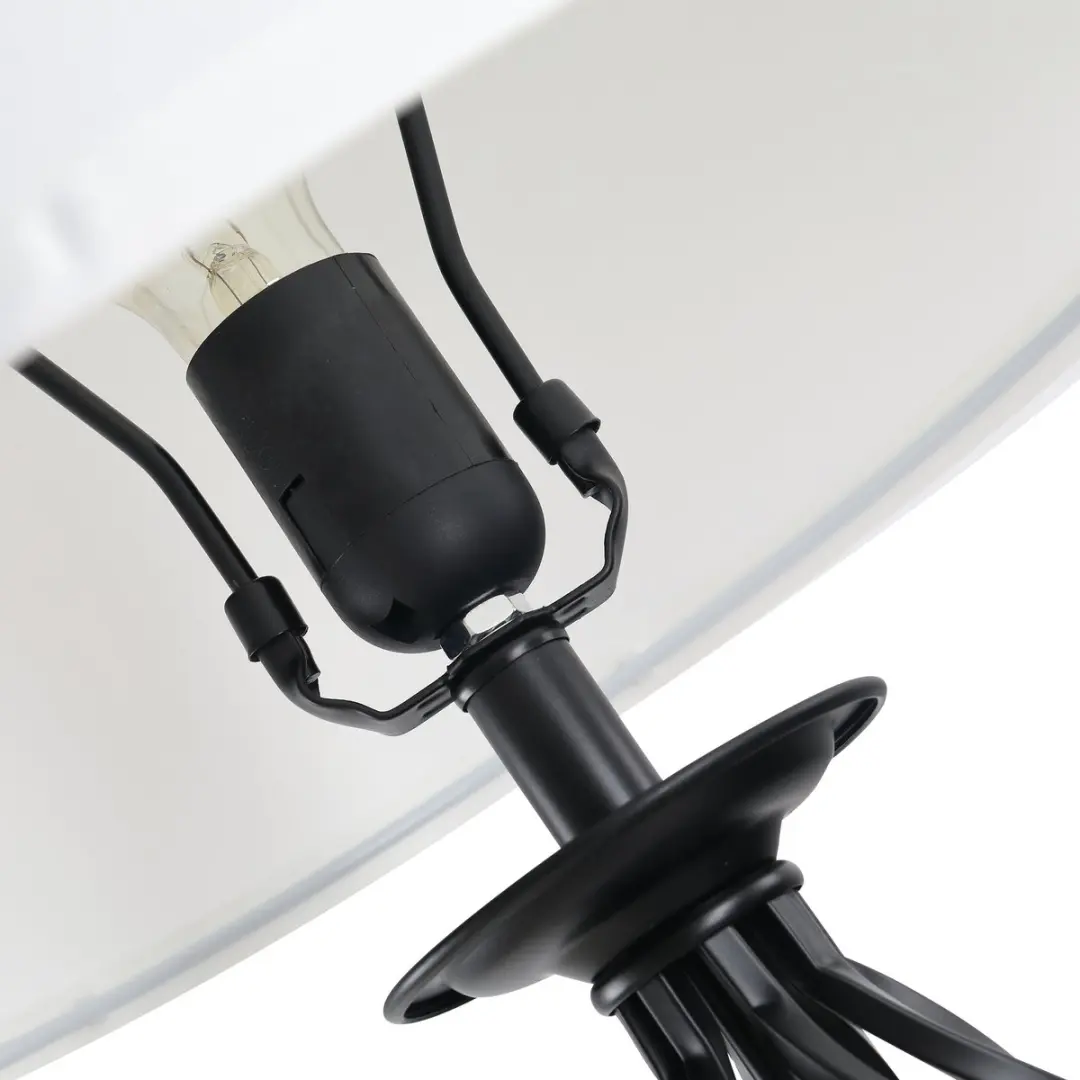 Homcom Set van 3 Lampen - 2 Tafellampen + Vloerlamp - Wit