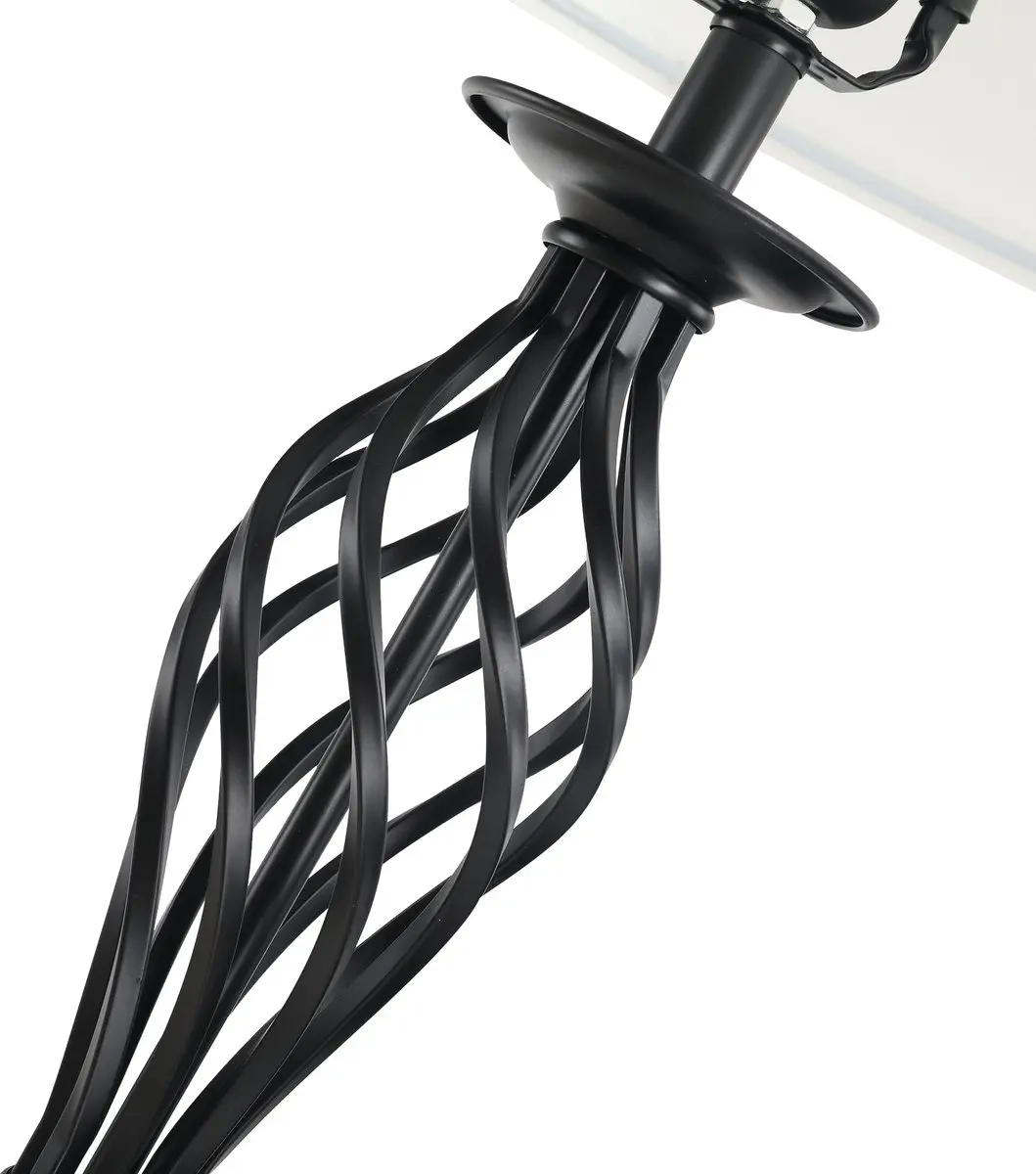 Homcom Set van 3 Lampen - 2 Tafellampen + Vloerlamp - Wit