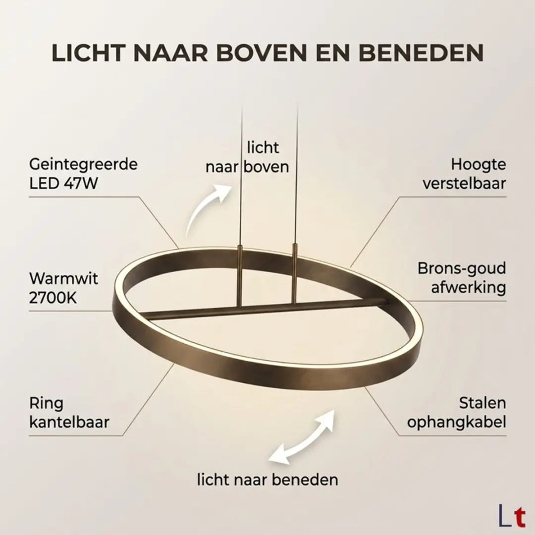 Freelight Livello Hanglamp Brons-Goud 47W Ø60cm
