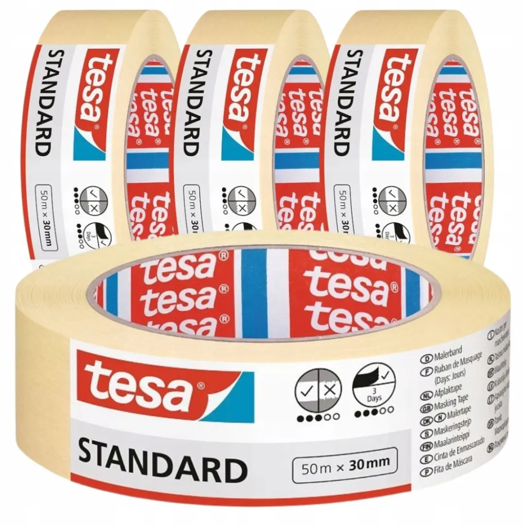 Tesa Standaard Afplaktape Papier 50m x 30mm