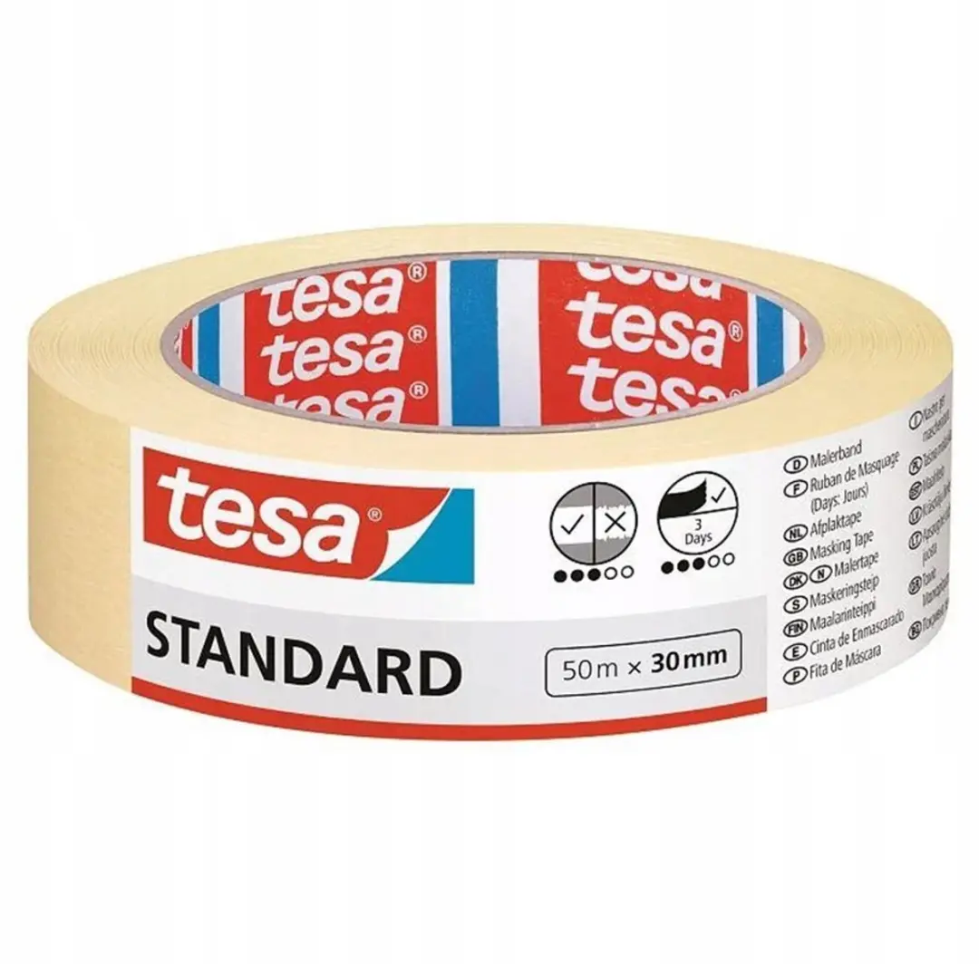 Tesa Standaard Afplaktape Papier 50m x 30mm - Beige
