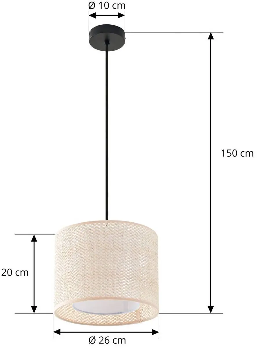 Lindby Hanglamp Beige - 1 Lichtpunt E27