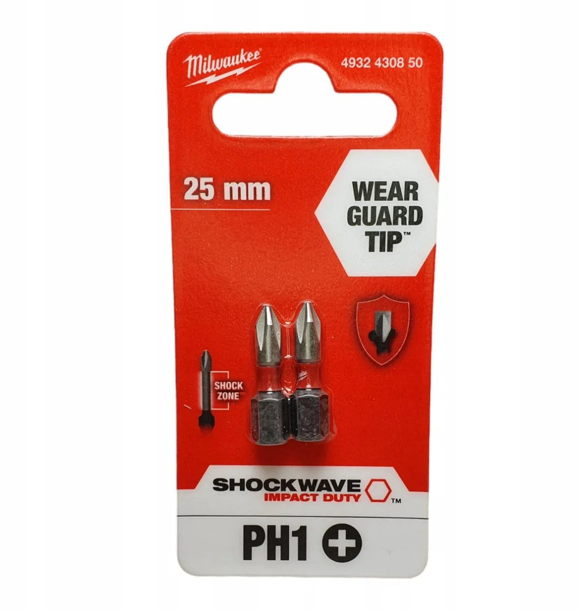 Milwaukee Shockwave PH1 Bitschroefbit 25mm