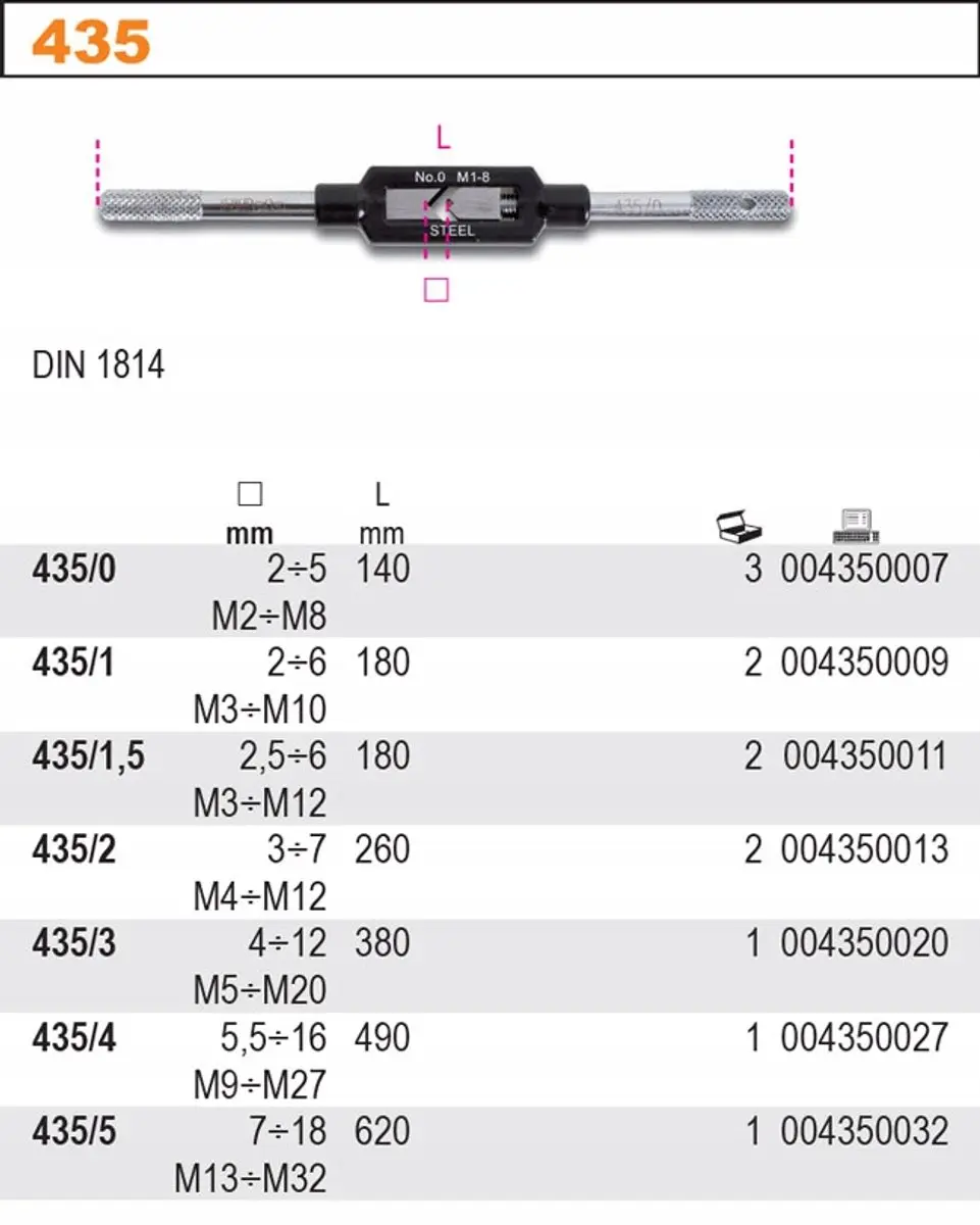 Beta Verstelbare Kraanhouders M9-M27 - 490mm