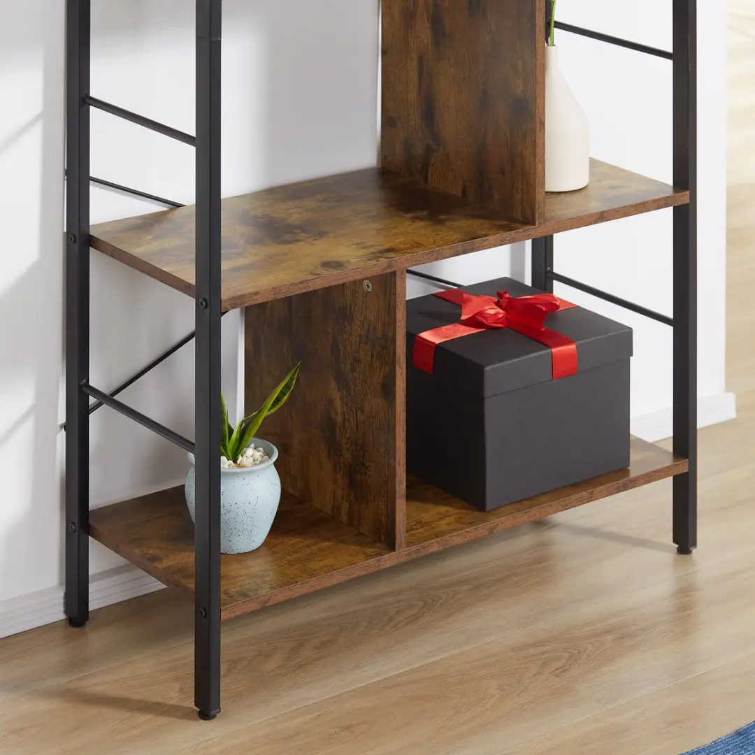 Homcom Opbergplank 74x30x157,5cm - Rustiek Bruin