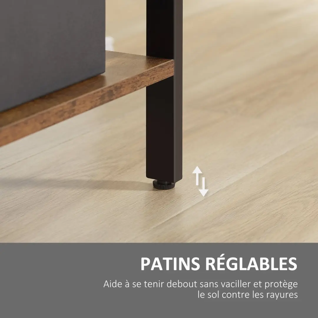 Homcom Opbergplank 74x30x157,5cm - Rustiek Bruin