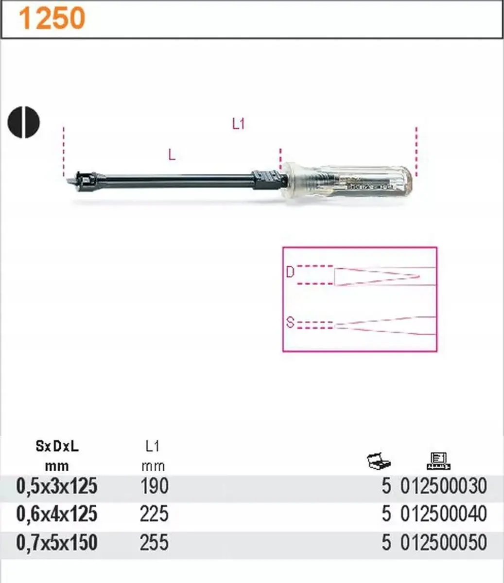 Beta Platte Schroevendraaier 5mm - Schroefgrijper