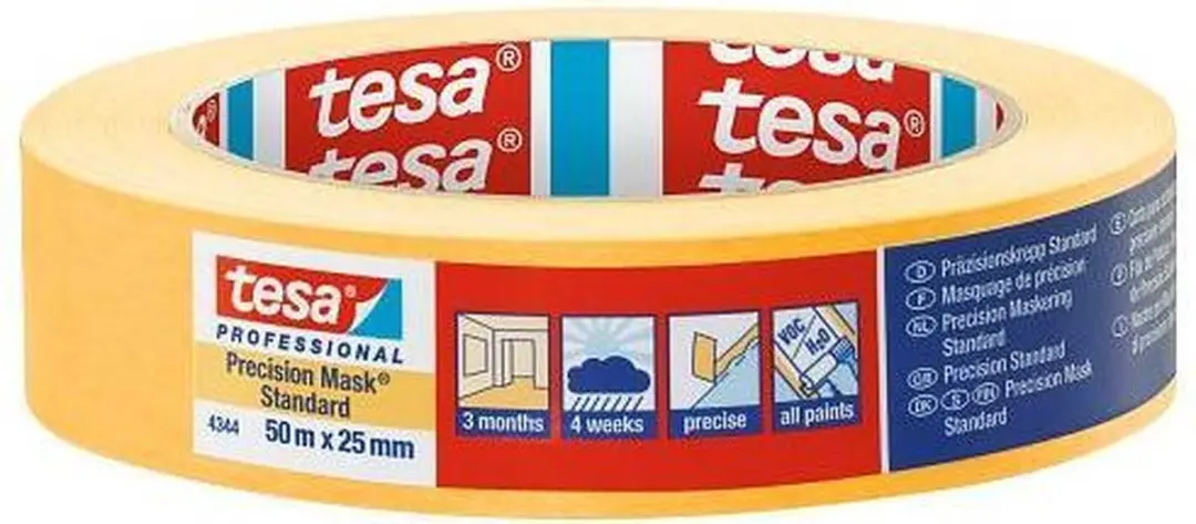 Tesa Precision Standard 04344-00004-00 Maskeertape Geel 50m x 19mm