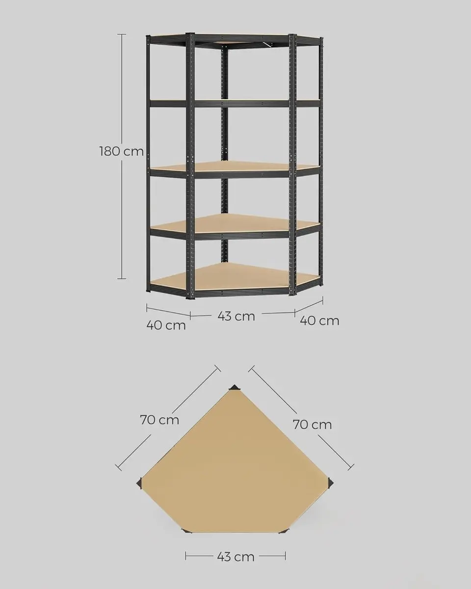 Songmics GLR080B01 Opbergrek 5-laags - 875 kg - Zwart/Beige - afbeelding 2 van 6