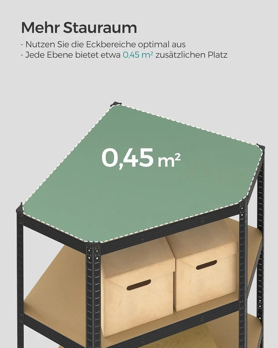 Songmics GLR080B01 Opbergrek 5-laags - 875 kg - Zwart/Beige - afbeelding 3 van 6