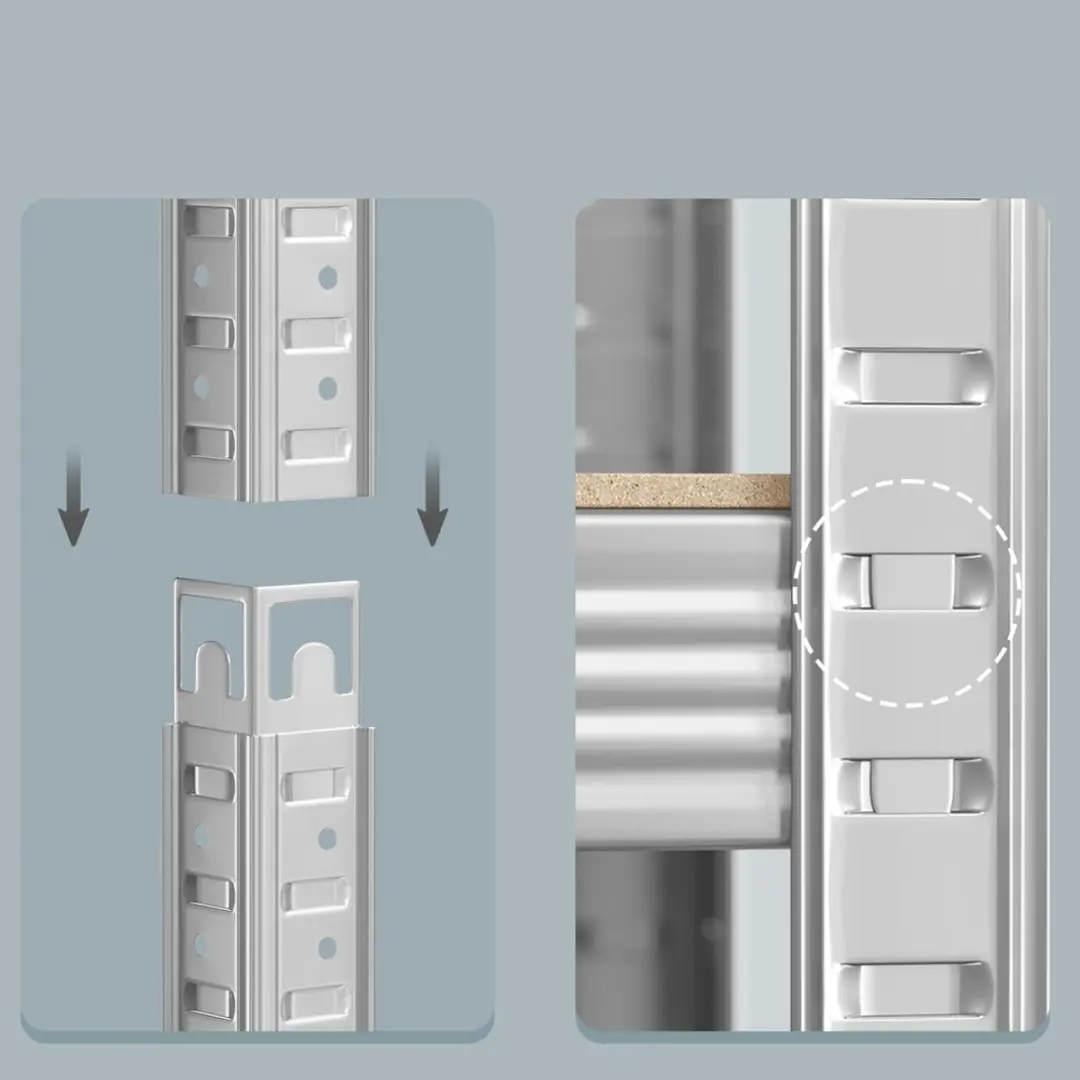 Songmics Stellingkast Opbergrek - 2 Stuks - Zilver