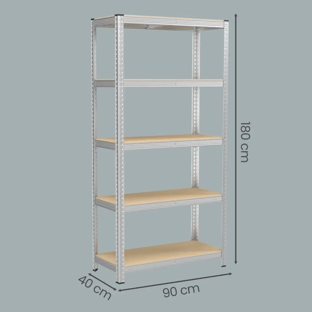 Songmics Stellingkast Opbergrek - 2 Stuks - Zilver