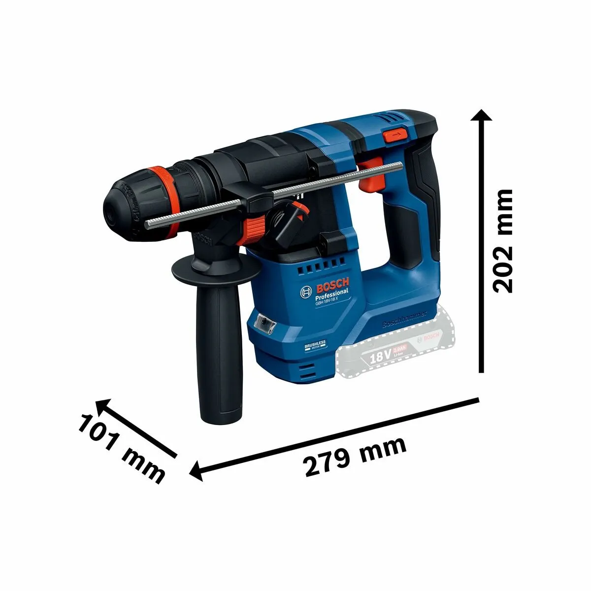 Bosch GBH 18V-18 X Accu Boorhamer 0611927101