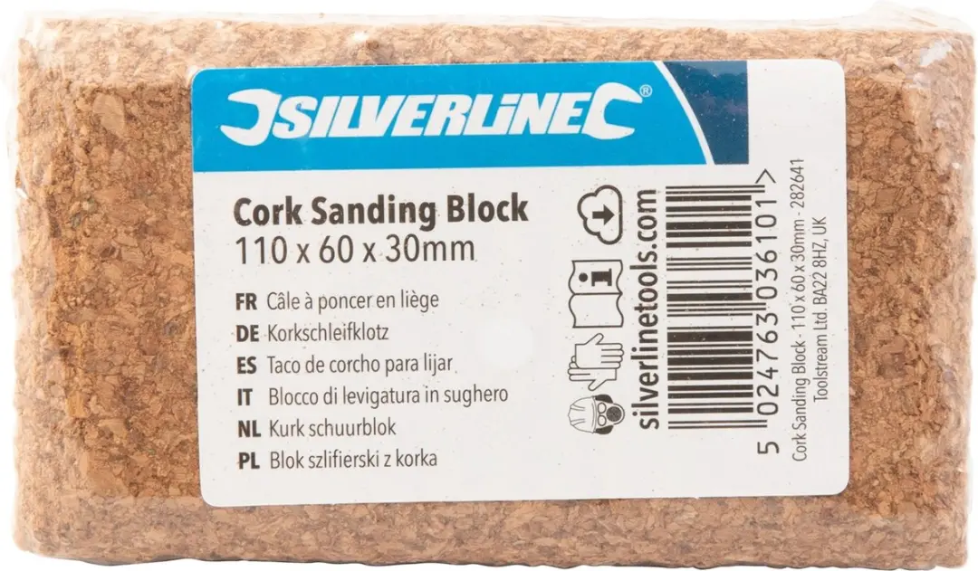 Silverline Kurk Schuurblok 244857 - 110x60x30mm