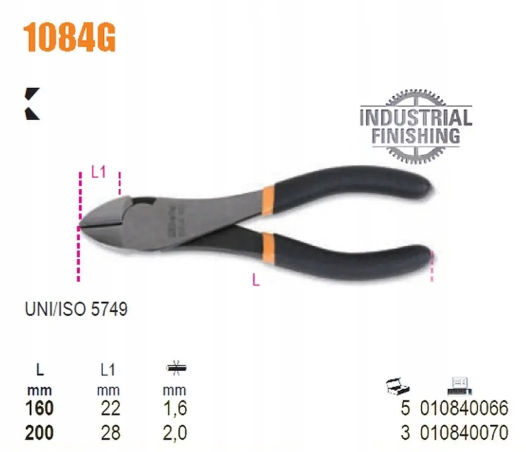 Beta Zijsnijtang 160mm - Versterkt PVC Handvat
