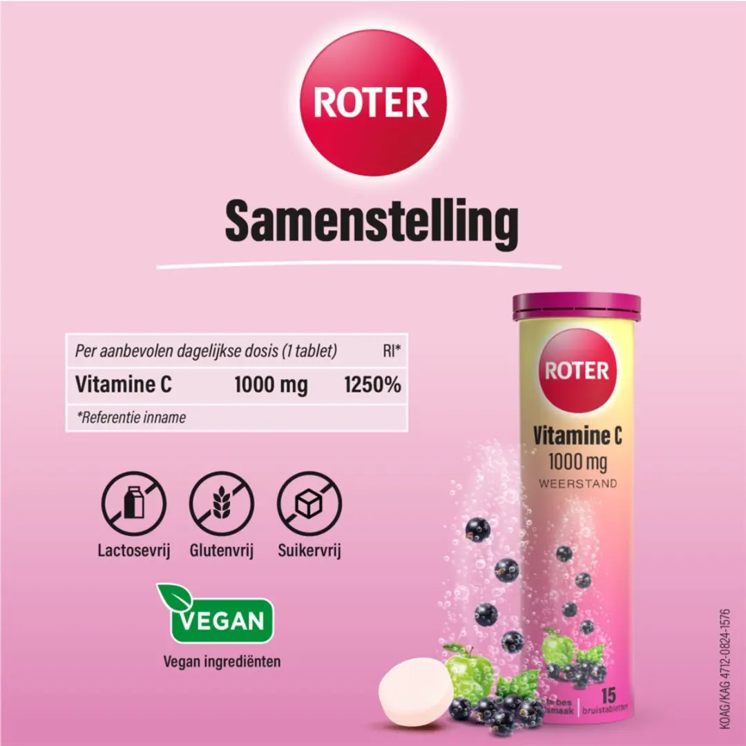 Roter Vitamine C 1000mg Appel-Zwarte Bes Bruistabletten