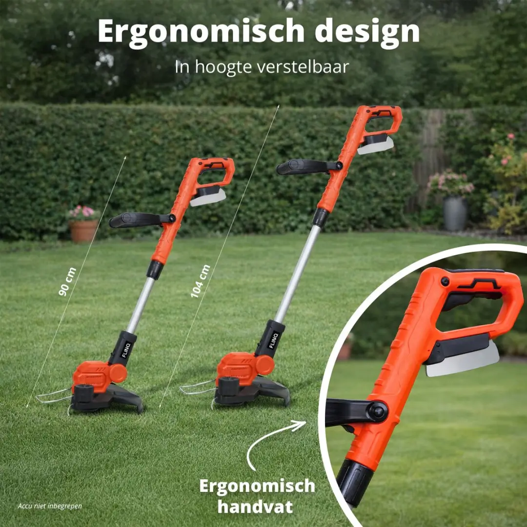 FlinQ Accu Grastrimmer 26cm - Incl. accu & oplaadstation