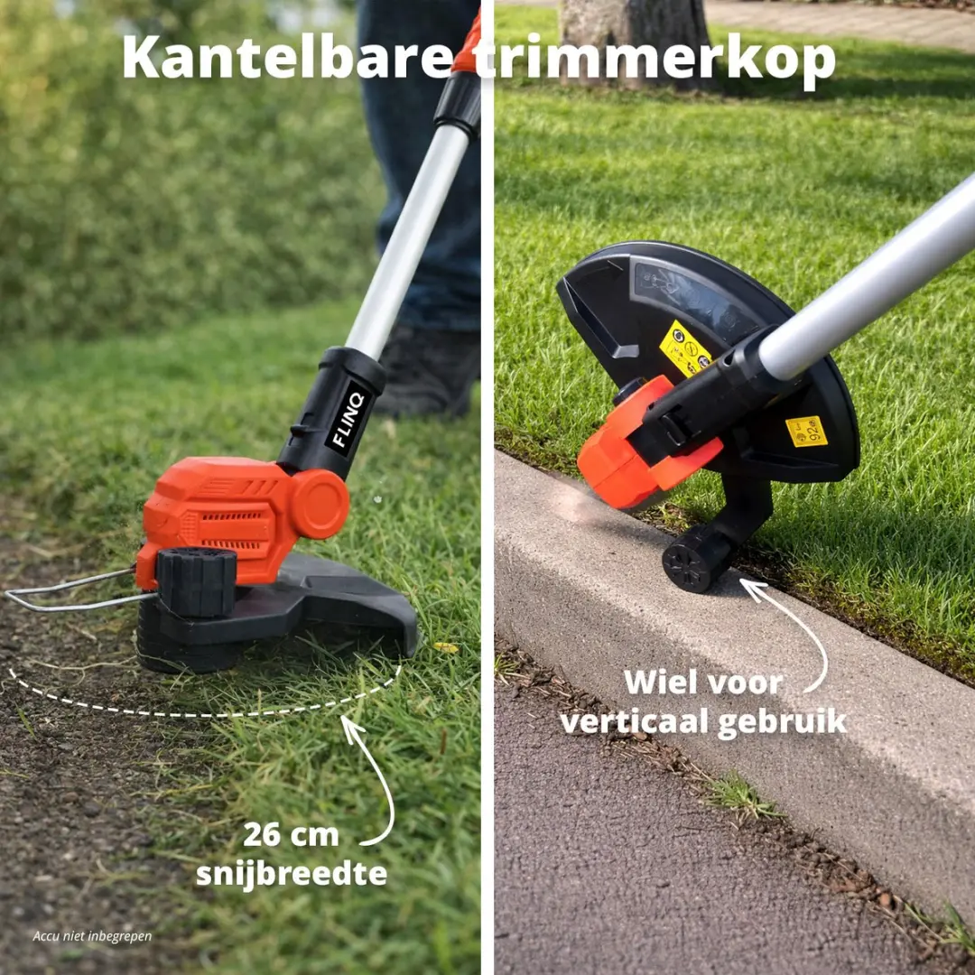 FlinQ Accu Grastrimmer 26cm - Incl. accu & oplaadstation - afbeelding 6 van 6