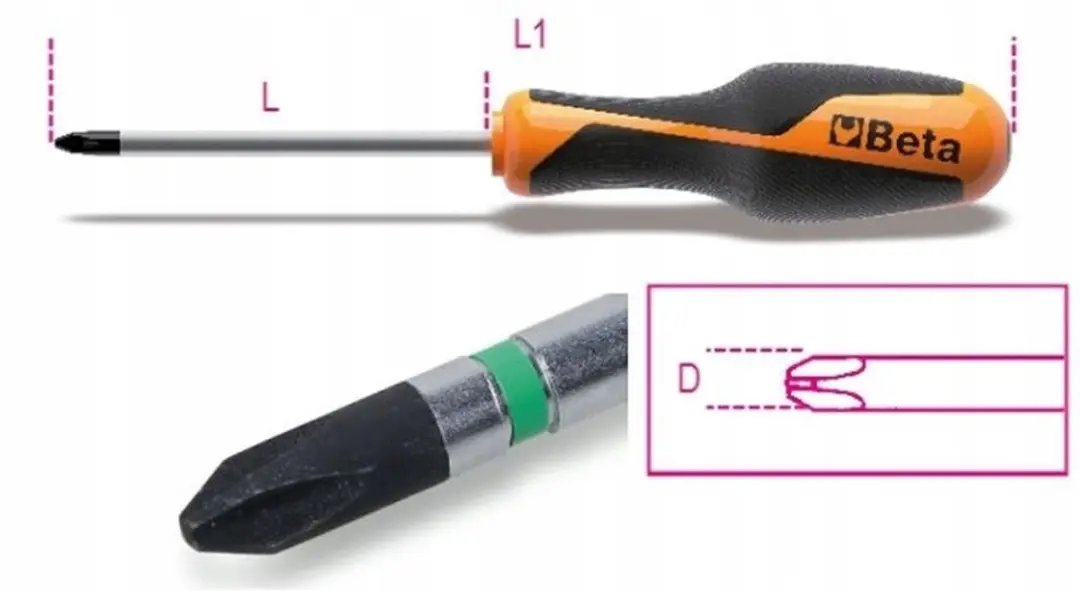 Beta Kruiskopschroevendraaiergreep 3x60mm