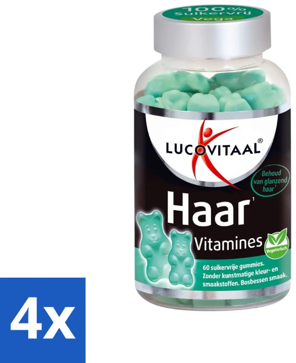 Lucovitaal Haar Vitamines Bosbessen 240g - 4x24 Stuks