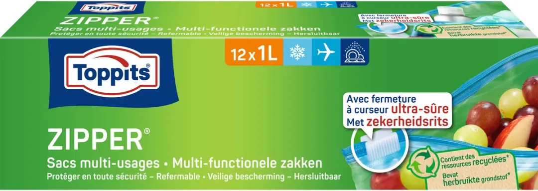 Toppits Zipper Zakken 1L
