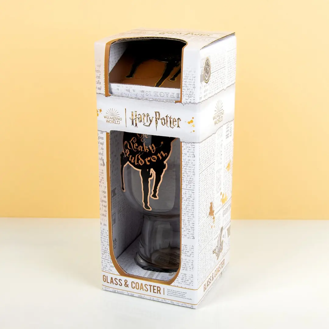 Paladone Harry Potter The Leaky Cauldron Glas 550ml - Onderzetter - 2 Stuks