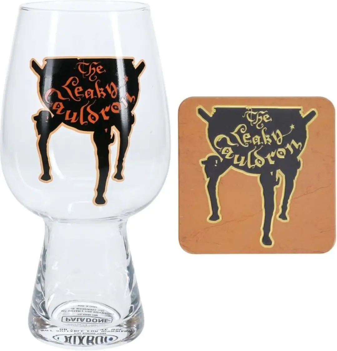 Paladone Harry Potter The Leaky Cauldron Glas 550ml - Onderzetter - 2 Stuks
