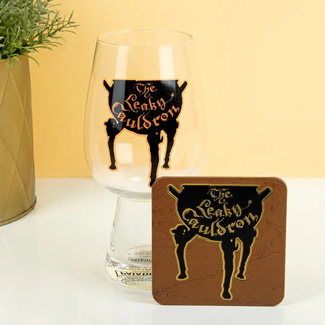Paladone Harry Potter The Leaky Cauldron Glas 550ml - Onderzetter - 2 Stuks