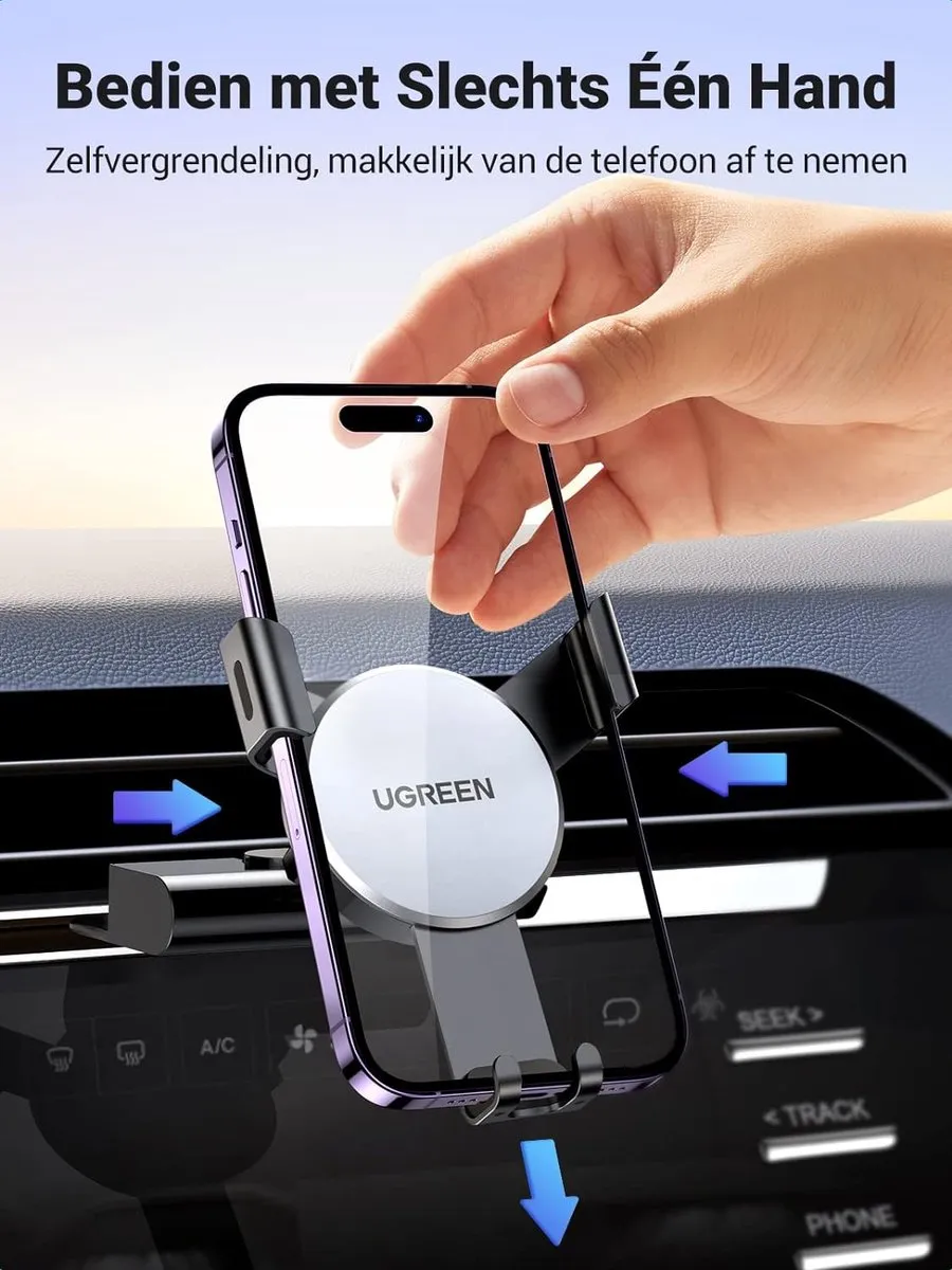 Ugreen Auto Telefoonhouder Windscherm - 7.2 Inch - Zwart