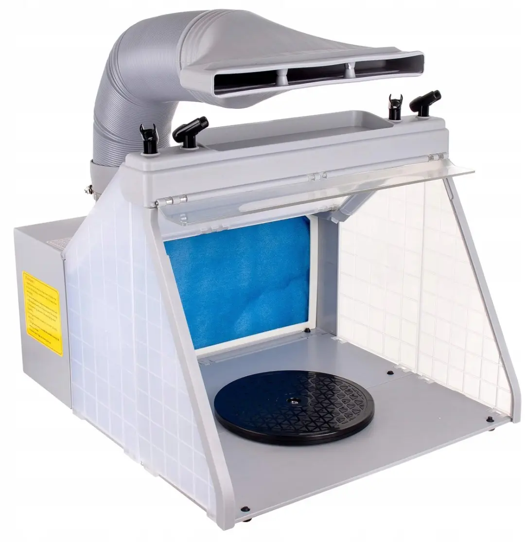 Technic Spuitcabine met LED-verlichting - 4 Aerograafhouders