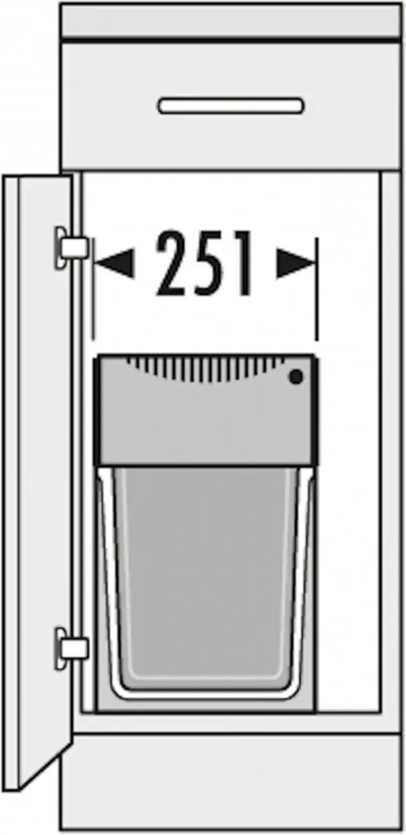 Hailo Tandem AE366685 Inbouw Prullenbak 28L - 2 Compartimenten - Zwart