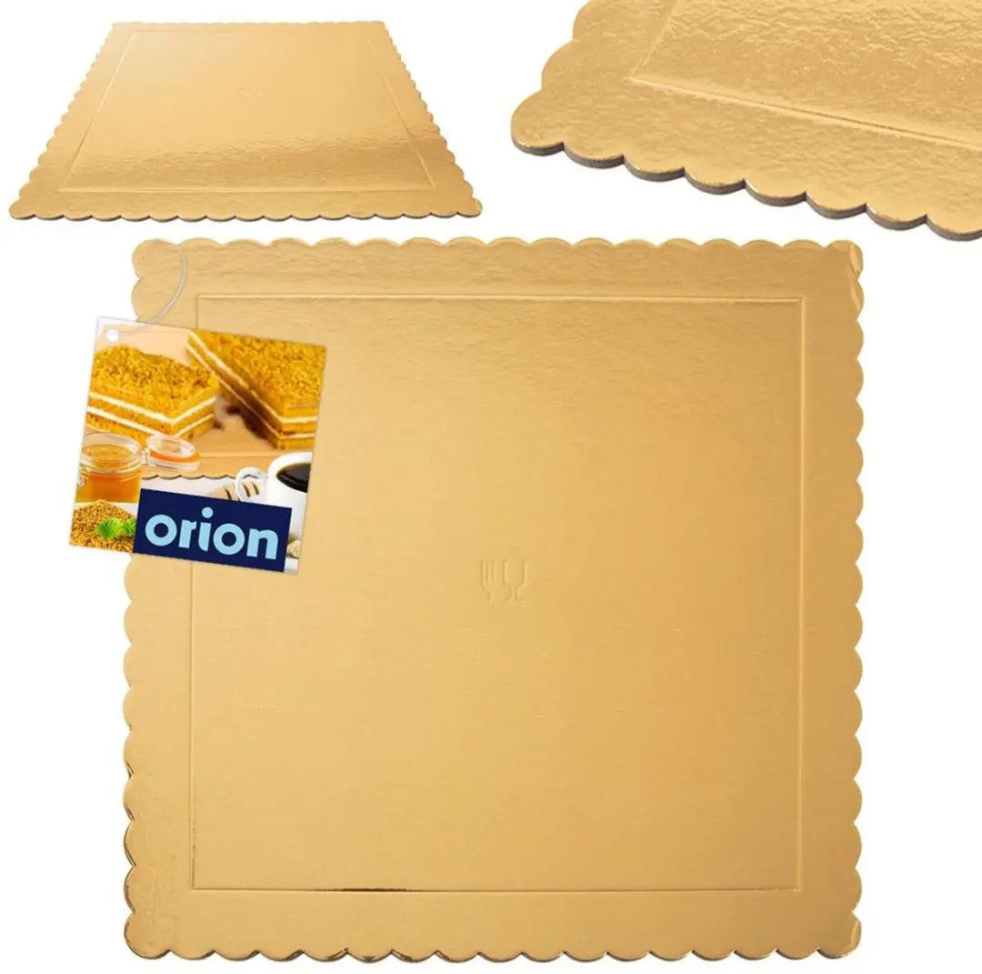 Orion Kwadratisch Taartonderlegger Goud 34x34cm - afbeelding 4 van 5
