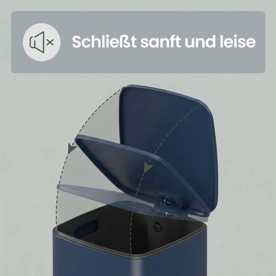 Songmics Keukenafvalbak 20L - Pedaalemmer - Blauw - afbeelding 6 van 6