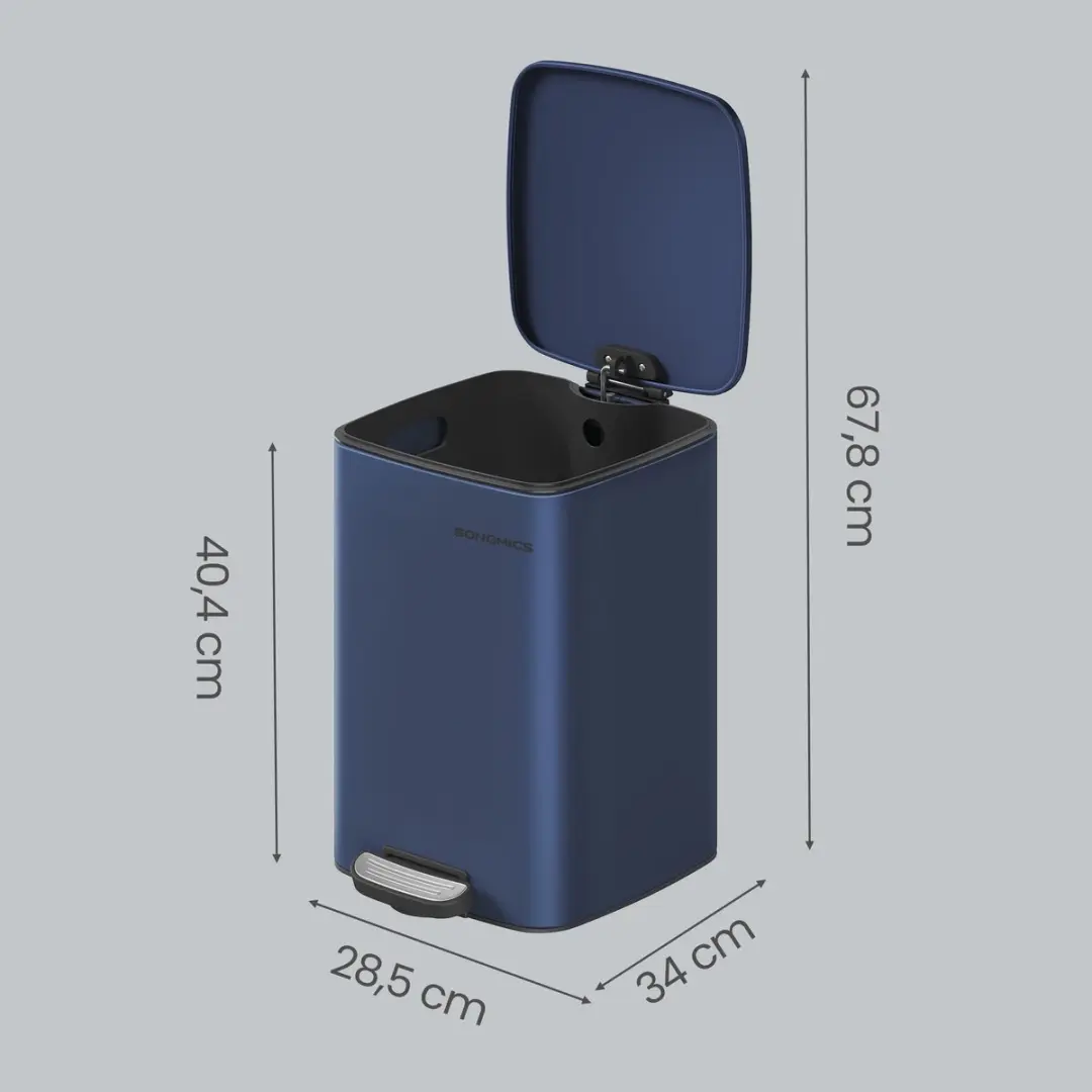 Songmics Keukenafvalbak 20L - Pedaalemmer - Blauw - afbeelding 3 van 6