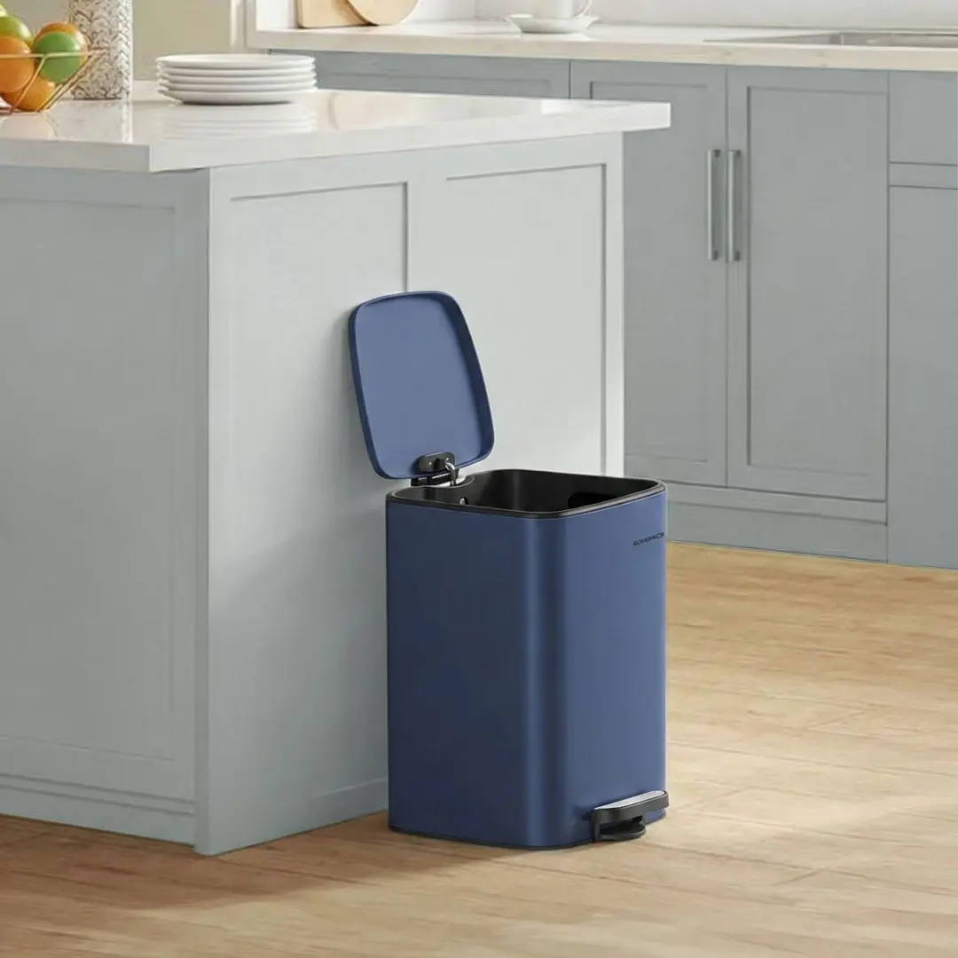 Songmics Keukenafvalbak 20L - Pedaalemmer - Blauw - afbeelding 5 van 6