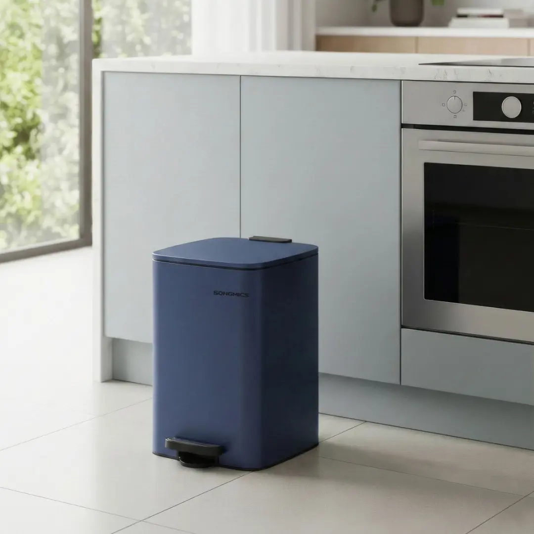 Songmics Keukenafvalbak 20L - Pedaalemmer - Blauw - afbeelding 4 van 6