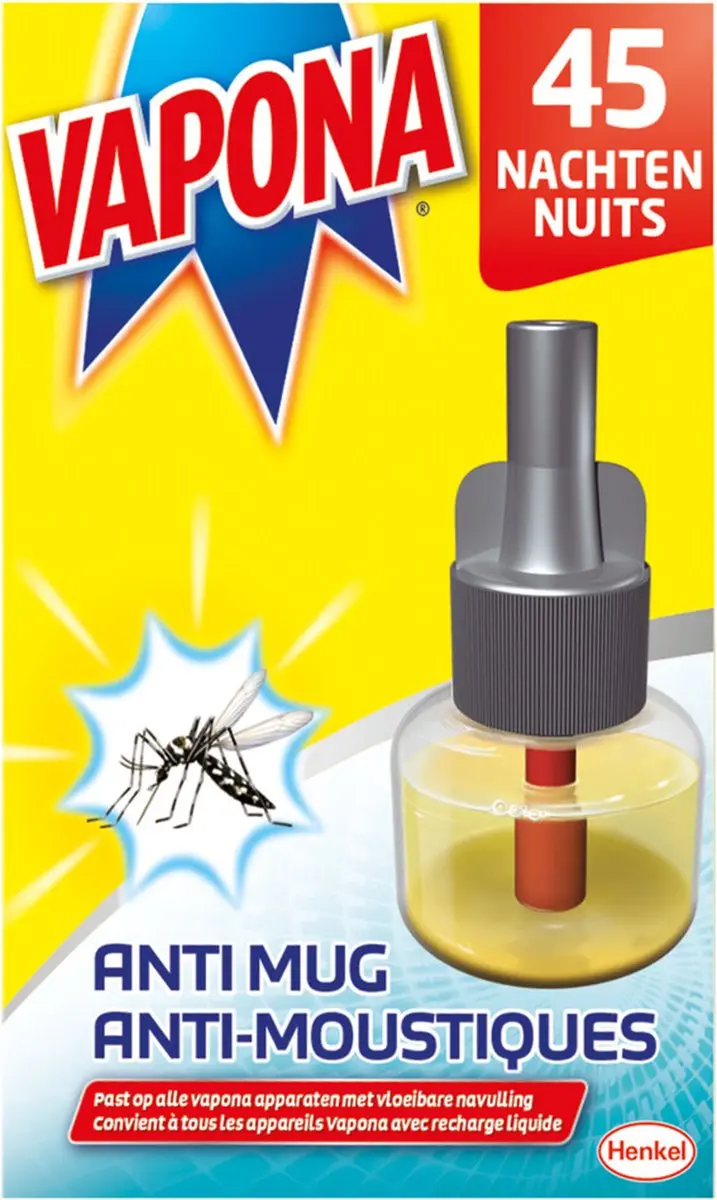 Vapona Anti-Mug Muggenstekker Navulling 18ml - 12 Stuks