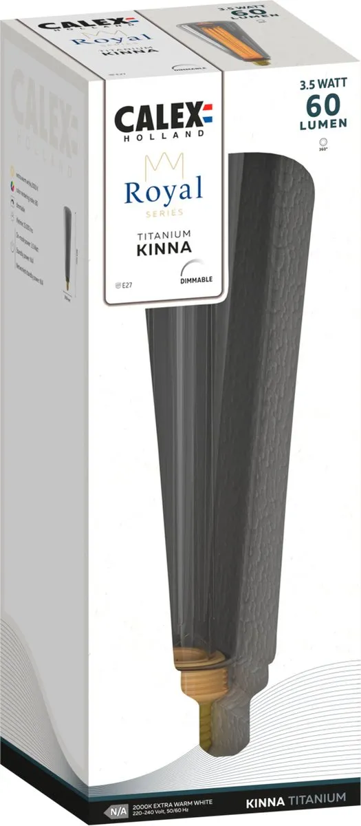 Calex XXL Royal Series Kinna LED Lamp E27 3.5W - Warm Wit - 1800K