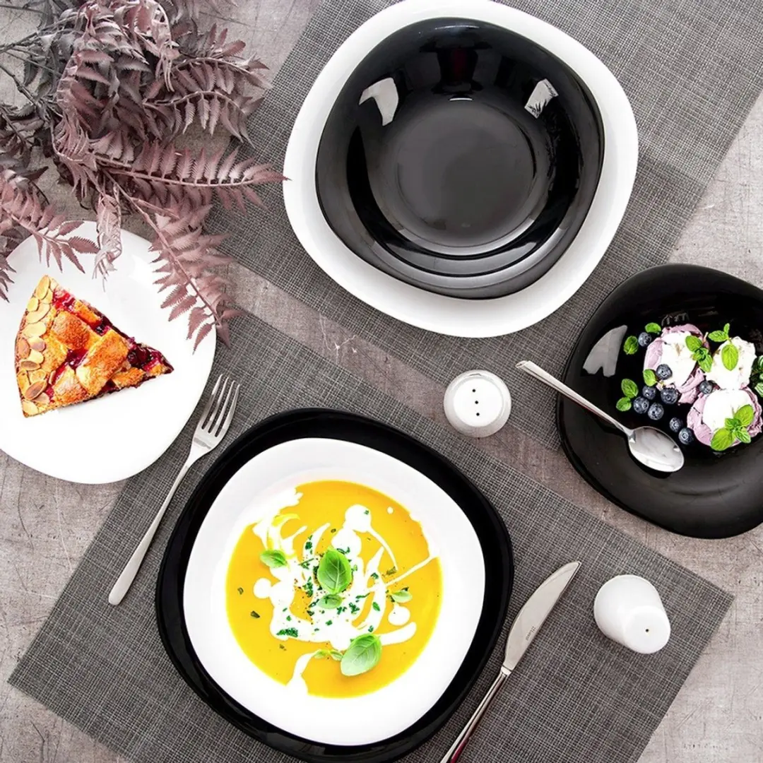 Orion Luna Serie Serviesset 18-delig - Wit/Zwart