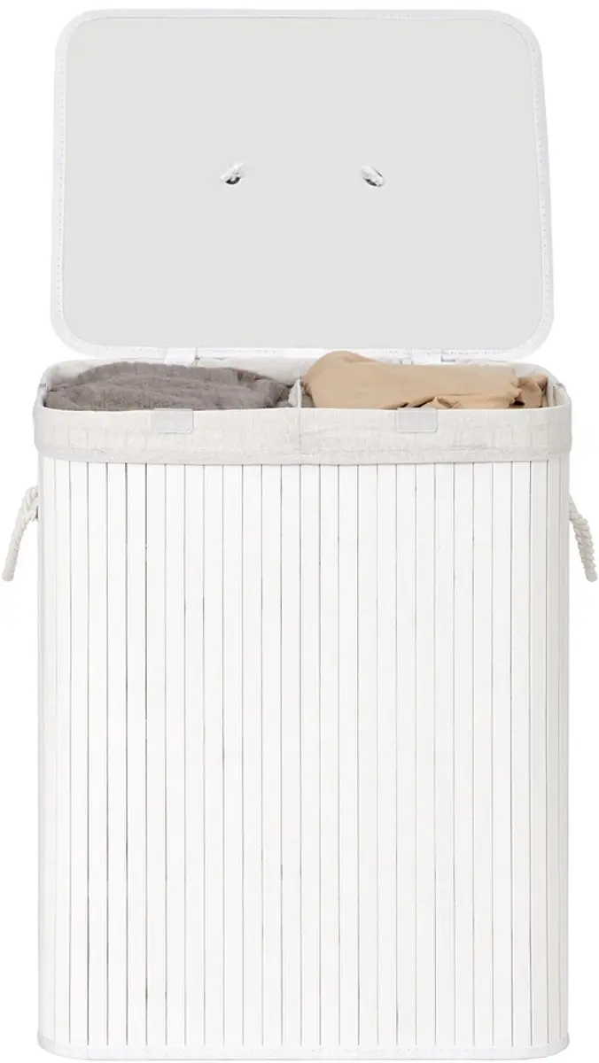 Songmics Wasmand met deksel 120L - Wit - afbeelding 3 van 6