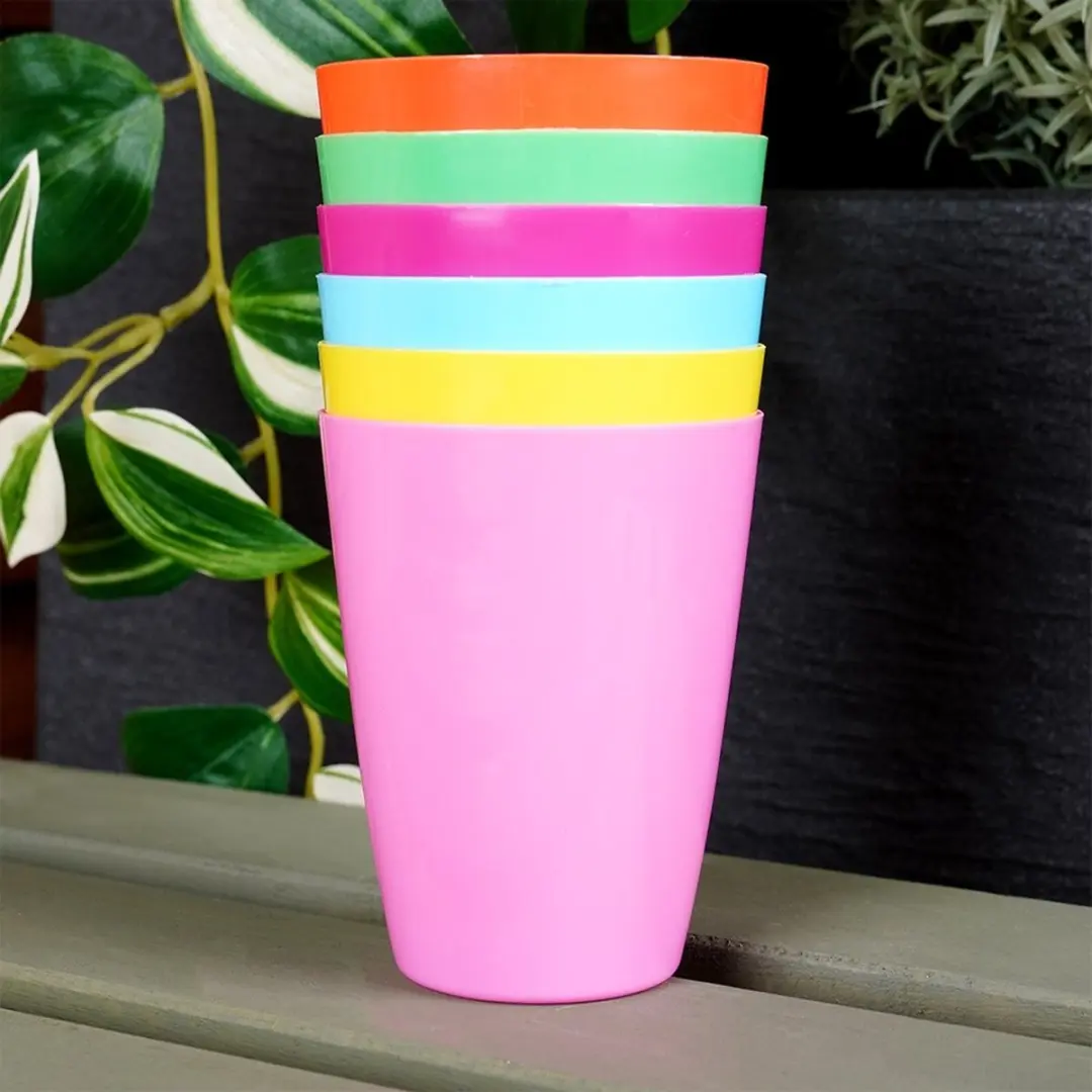 Excellent Houseware Plastic Bekers 280ml - 6 Stuks Meerkleuren - afbeelding 6 van 6