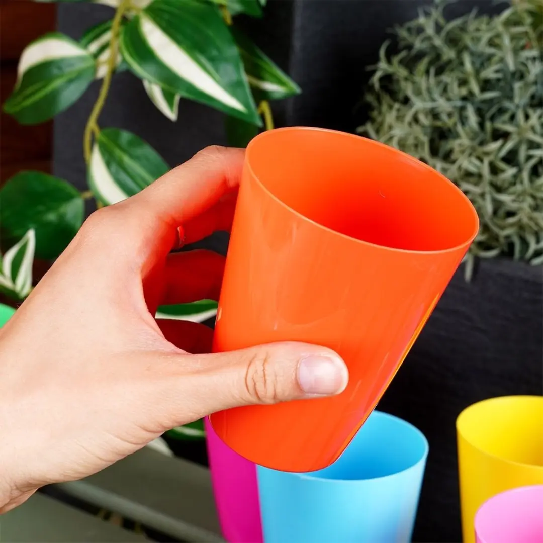 Excellent Houseware Plastic Bekers 280ml - 6 Stuks Meerkleuren